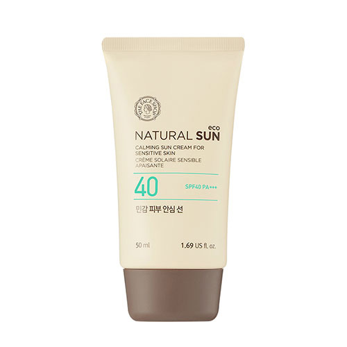 KEM CHỐNG NẮNG THE FACE SHOP NATURAL SUN ECO CALMING SUN CREAM FOR SENSITIVE SKIN SPF40 PA+++