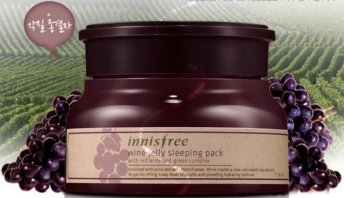 Mặt Nạ Ngủ Dưỡng Trắng Và Chống Lão Hoá Da Innisfree Wine Jelly Sleeping Pack
