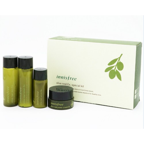 Bộ Dưỡng Da Dùng Thử Olive Innisfree Olive Real Ex. Special Kit (4 SẢN PHẨM)