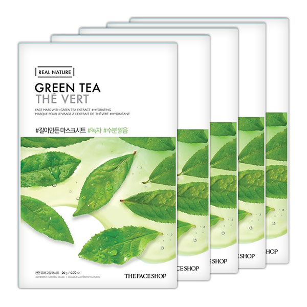 (SET10 PCS) Mặt Nạ Trà Xanh The Face Shop Real Nature Mask Green Tea 20g
