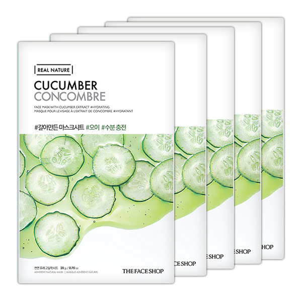 (SET 5PCS)Mặt nạ dưa leo The Face Shop Real Nature Cucumber